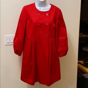 Red DKNY light weight coat.